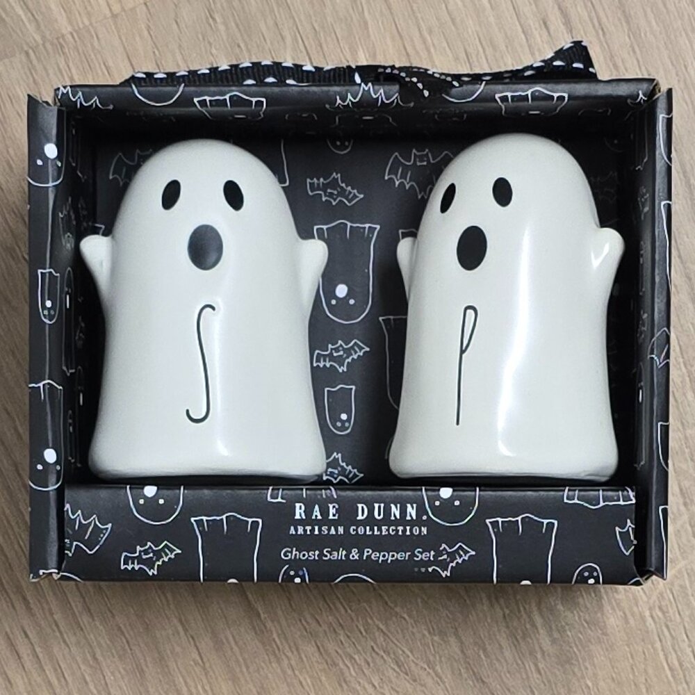 NWT Rae Dunn Ghost Salt & Pepper Shakers